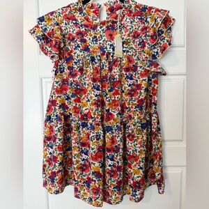 Jodiful// Floral Ruffle Sleeve Top